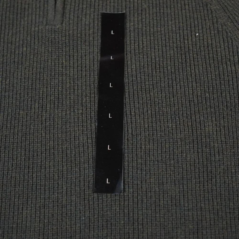 Banana Republic Medium Men's Half-Zip Sweater Large Gray Ribbed‎ Elbow Patch
